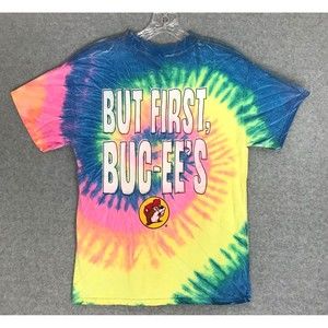 But First, Buc-ee's‎ Beaver T-Shirt Mens Medium Tie-Dye Short Sleeve Cotton